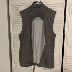 Sleeveless Mock Collar Women's Vest - Gray